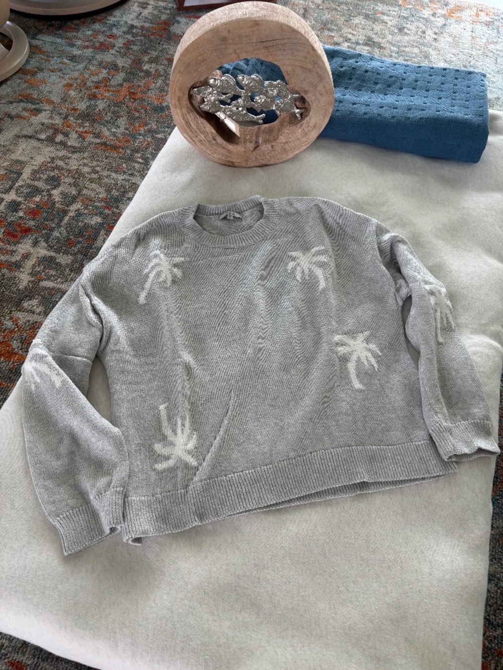 Rails Perci Heather Gray Palm Sweater Sz M